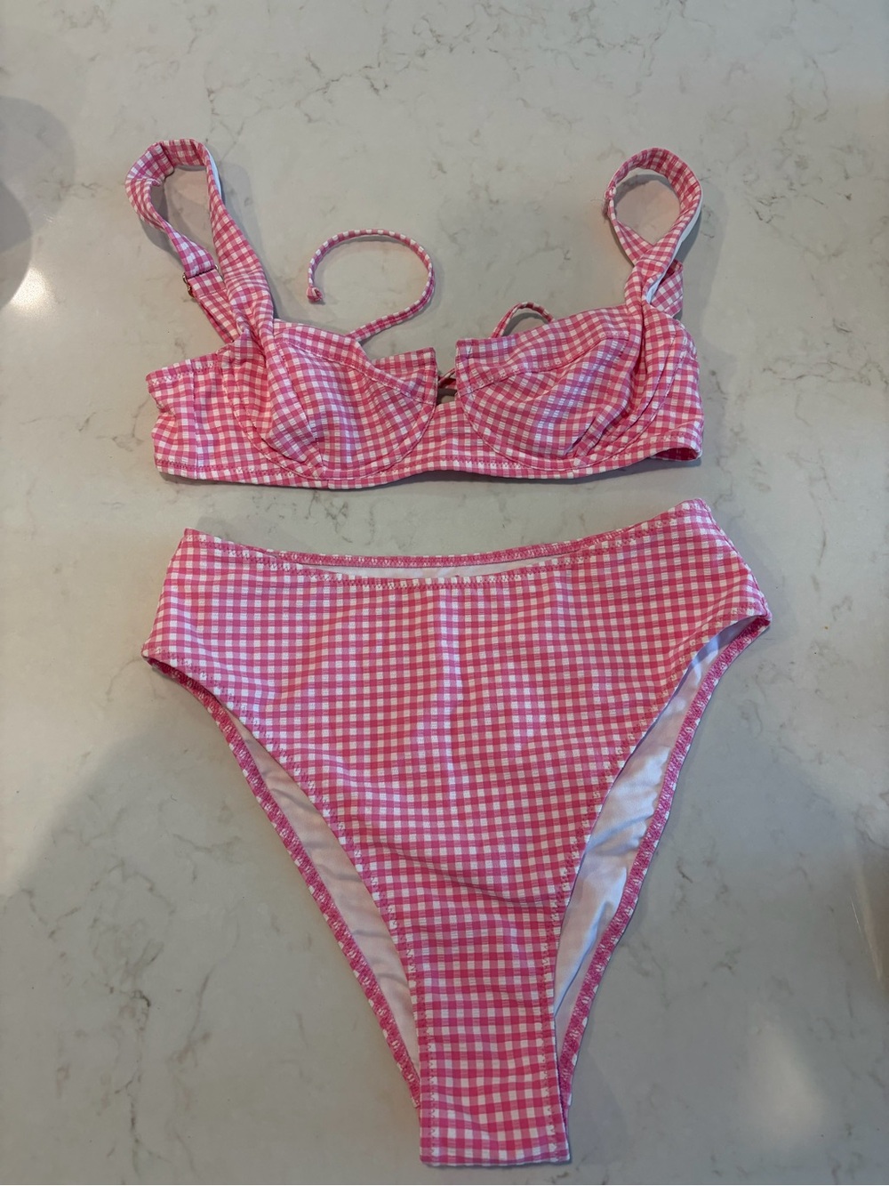 Victoria's Secret Pink Gingham Balconette Bikini Set 34B